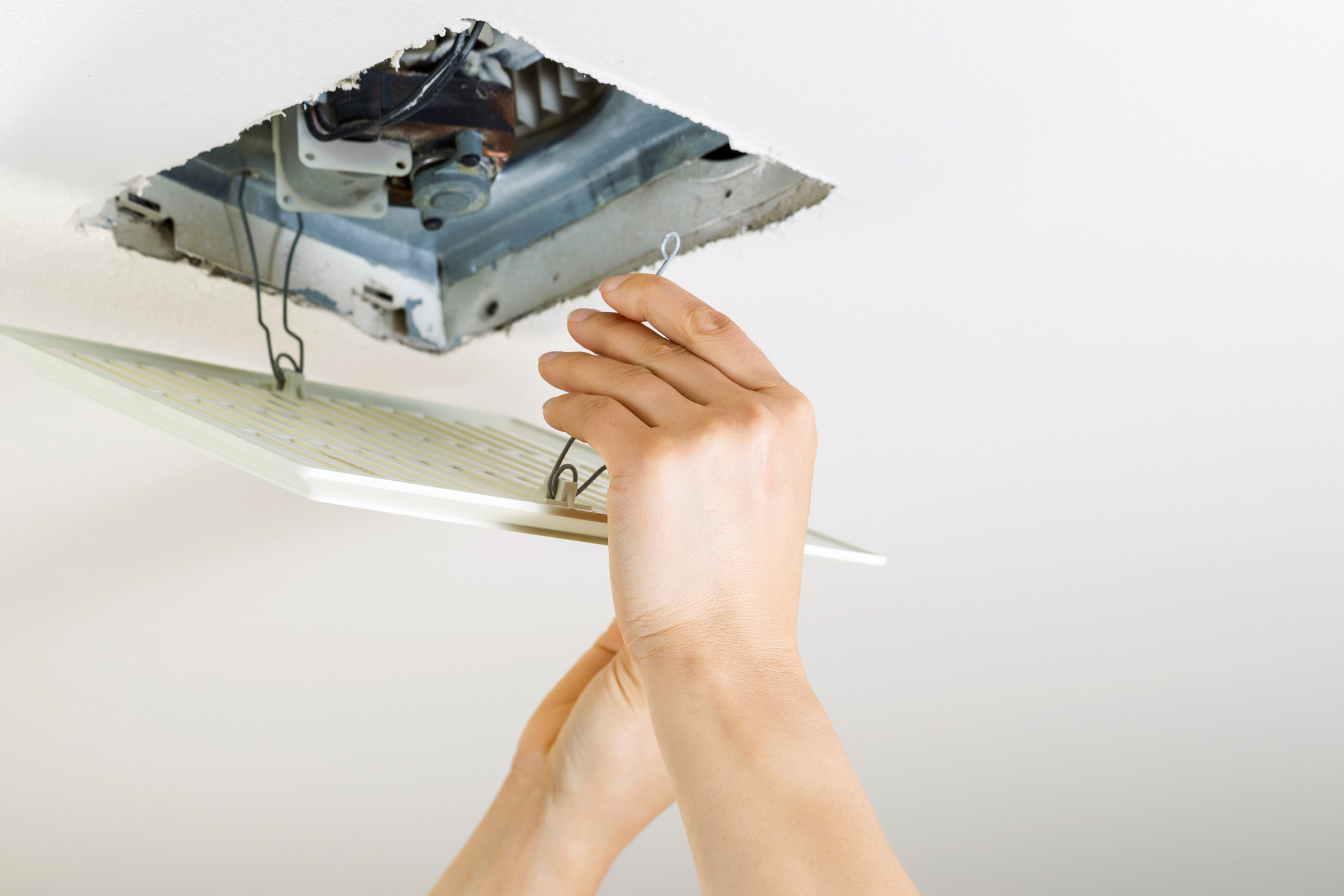 Installing Clean Bathroom Fan vent cover