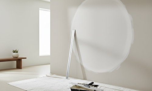 Finished drywall patch close-up